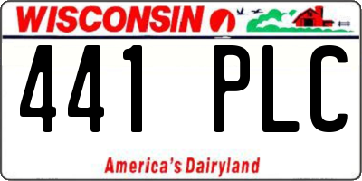 WI license plate 441PLC