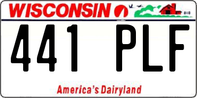 WI license plate 441PLF