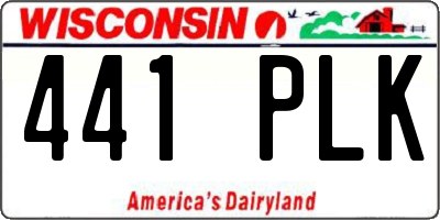 WI license plate 441PLK