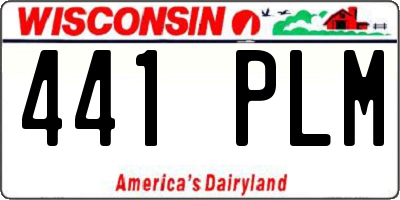 WI license plate 441PLM