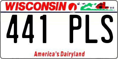 WI license plate 441PLS