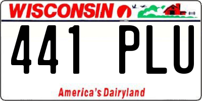 WI license plate 441PLU