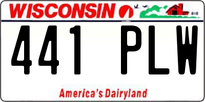 WI license plate 441PLW