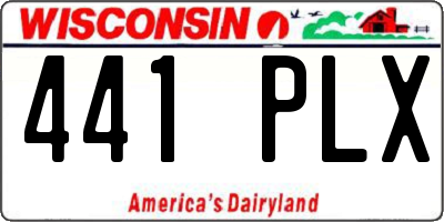 WI license plate 441PLX
