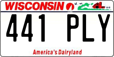 WI license plate 441PLY