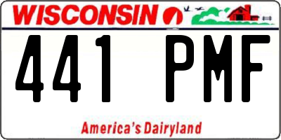 WI license plate 441PMF