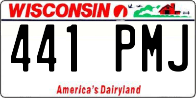 WI license plate 441PMJ