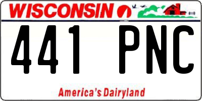WI license plate 441PNC