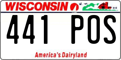 WI license plate 441POS