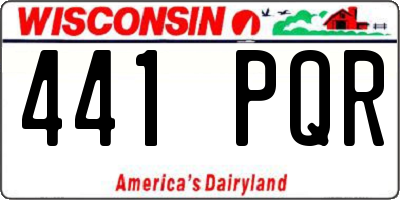 WI license plate 441PQR