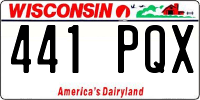 WI license plate 441PQX