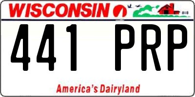 WI license plate 441PRP