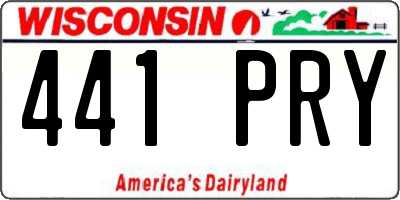 WI license plate 441PRY