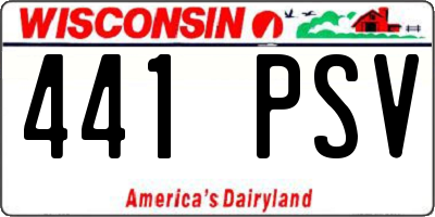 WI license plate 441PSV