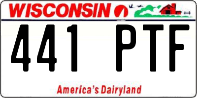 WI license plate 441PTF