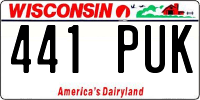 WI license plate 441PUK