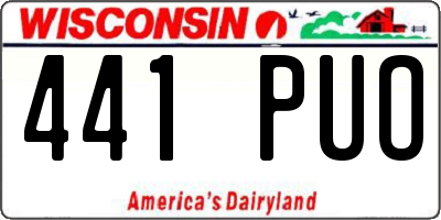 WI license plate 441PUO