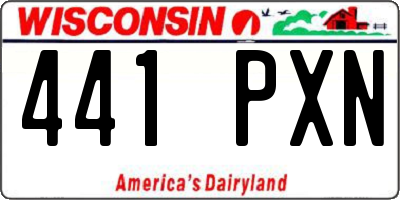 WI license plate 441PXN