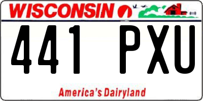 WI license plate 441PXU