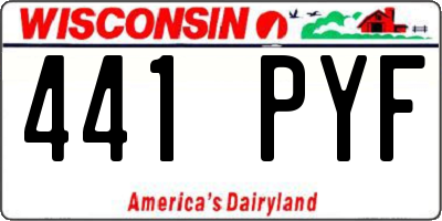 WI license plate 441PYF