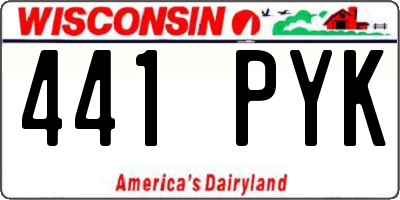 WI license plate 441PYK