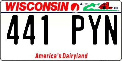 WI license plate 441PYN