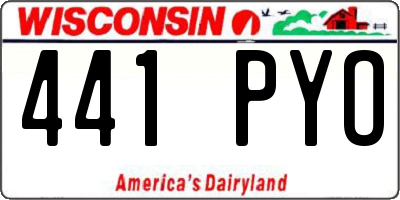 WI license plate 441PYO