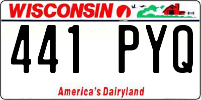 WI license plate 441PYQ