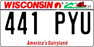WI license plate 441PYU