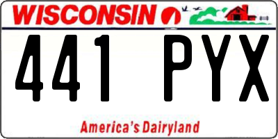 WI license plate 441PYX