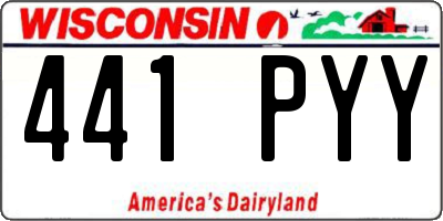 WI license plate 441PYY
