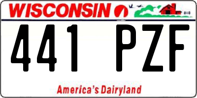WI license plate 441PZF