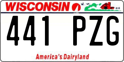 WI license plate 441PZG