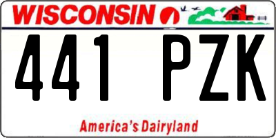 WI license plate 441PZK