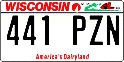 WI license plate 441PZN