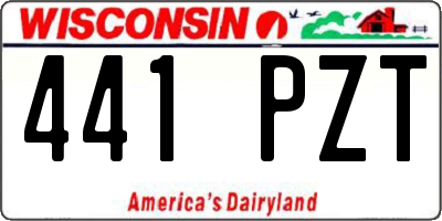 WI license plate 441PZT