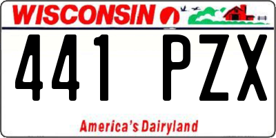 WI license plate 441PZX