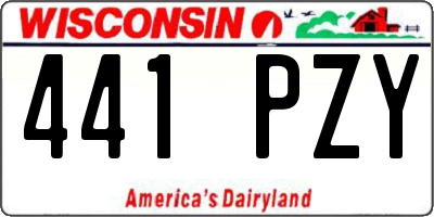 WI license plate 441PZY