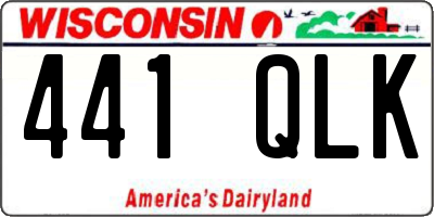 WI license plate 441QLK
