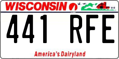WI license plate 441RFE