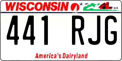 WI license plate 441RJG