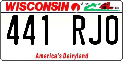 WI license plate 441RJO