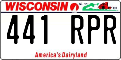 WI license plate 441RPR