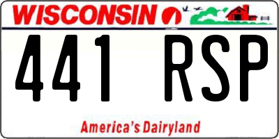 WI license plate 441RSP