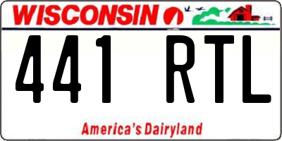 WI license plate 441RTL