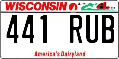 WI license plate 441RUB