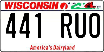 WI license plate 441RUO