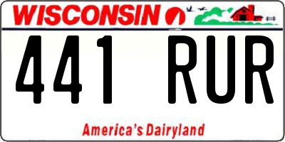 WI license plate 441RUR