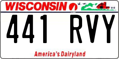 WI license plate 441RVY
