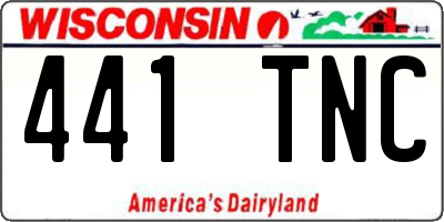 WI license plate 441TNC